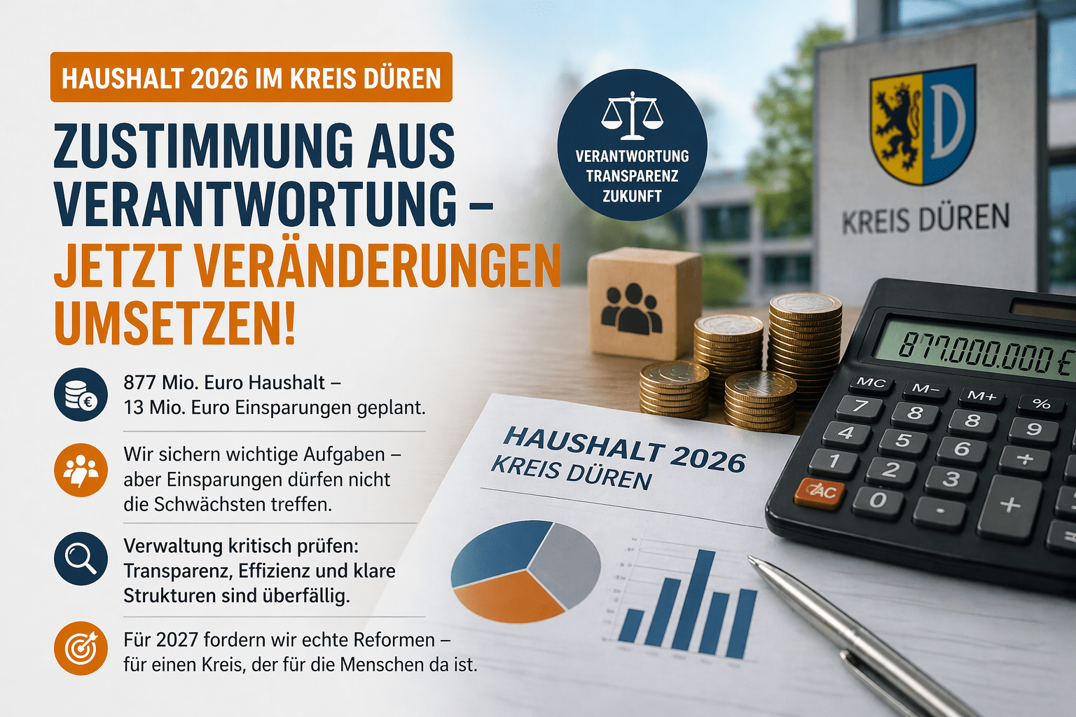 Haushalt 2026 im Kreis Düren beschlossen